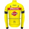 Completo Maglia ML + Pantaloncino con bretelle ML 2022 Bingoal Pauwels Sauces WB Giallo Neon Rosso
